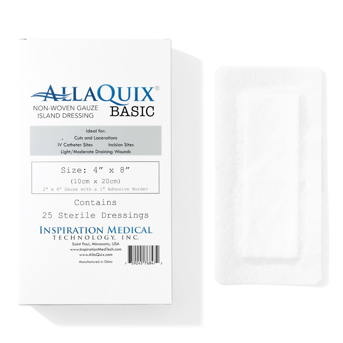 Adhesive Gauze Dressing 4x8 | AllaQuix Basic Sterile Island Pad AllaQuix - Stop Bleeding Quick Like the Pros! Adhesive Gauze Dressing 4x8 | AllaQuix Basic Sterile Island Pad AllaQuix - Stop Bleeding Quick Like the Pros!