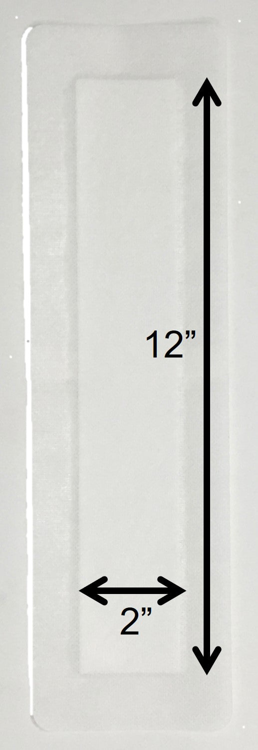 AllaQuix Basic 4x14 inch consists of a 1 inch adhesive border and a 2x12 inch non-adherent gauze pad.