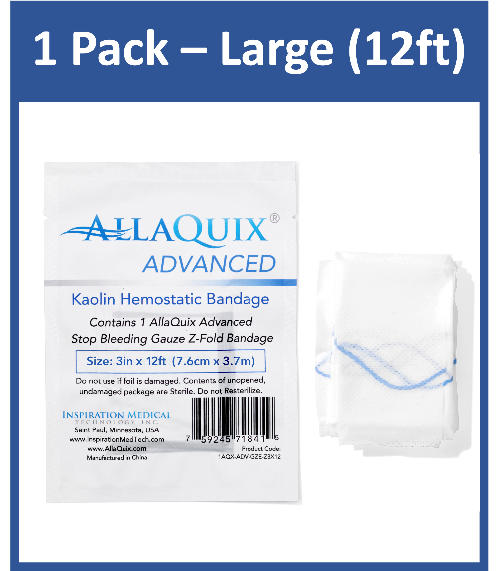1 Pack AllaQuix Advanced Z-Fold Bandage 3in x 12ft
