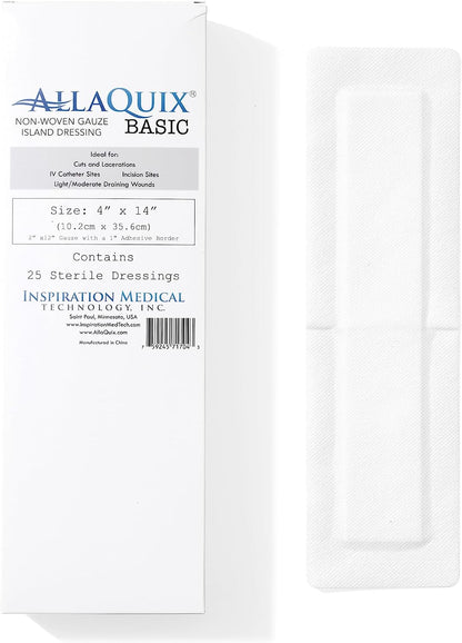 Medical-Grade Adhesive Gauze Dressing 4x14 | AllaQuix Basic Island Pad – AllaQuix®