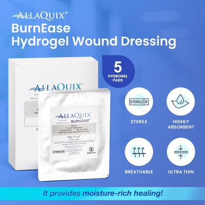 AllaQuix BurnEase Hydrogel Wound Dressing for Burns (XL 4in)