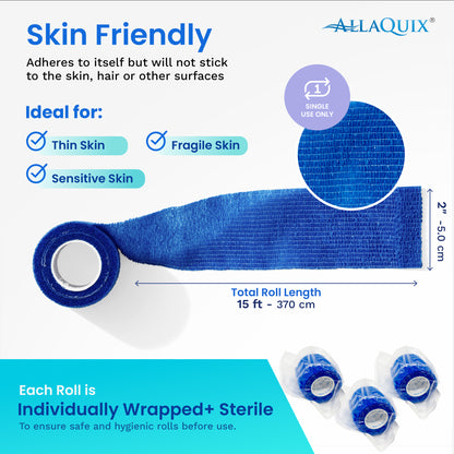 AllaQuix Self-Stick Cohesive Wrap - Sterile - 3-pack