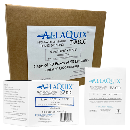 AllaQuix® Basic Non-Woven Adhesive Island Dressing (2 3/8" x 2 3/4") – Sterile & Latex-Free
