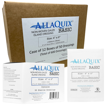 AllaQuix® Basic Non-Woven Adhesive Island Dressing (4"x6") – Sterile & Latex-Free
