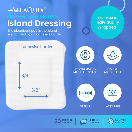 AllaQuix® Basic Non-Woven Adhesive Island Dressing (2 3/8" x 2 3/4") – Sterile & Latex-Free