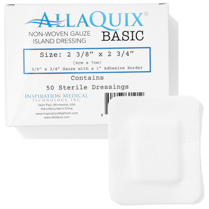 AllaQuix® Basic Non-Woven Adhesive Island Dressing (2 3/8" x 2 3/4") – Sterile & Latex-Free
