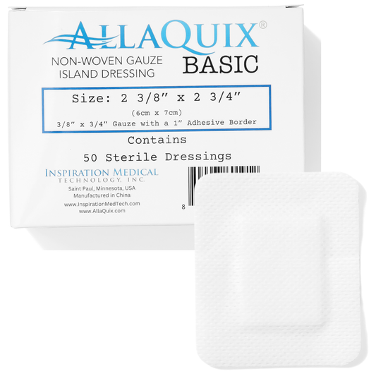 AllaQuix® Basic Non-Woven Adhesive Island Dressing (2 3/8" x 2 3/4") – Sterile & Latex-Free