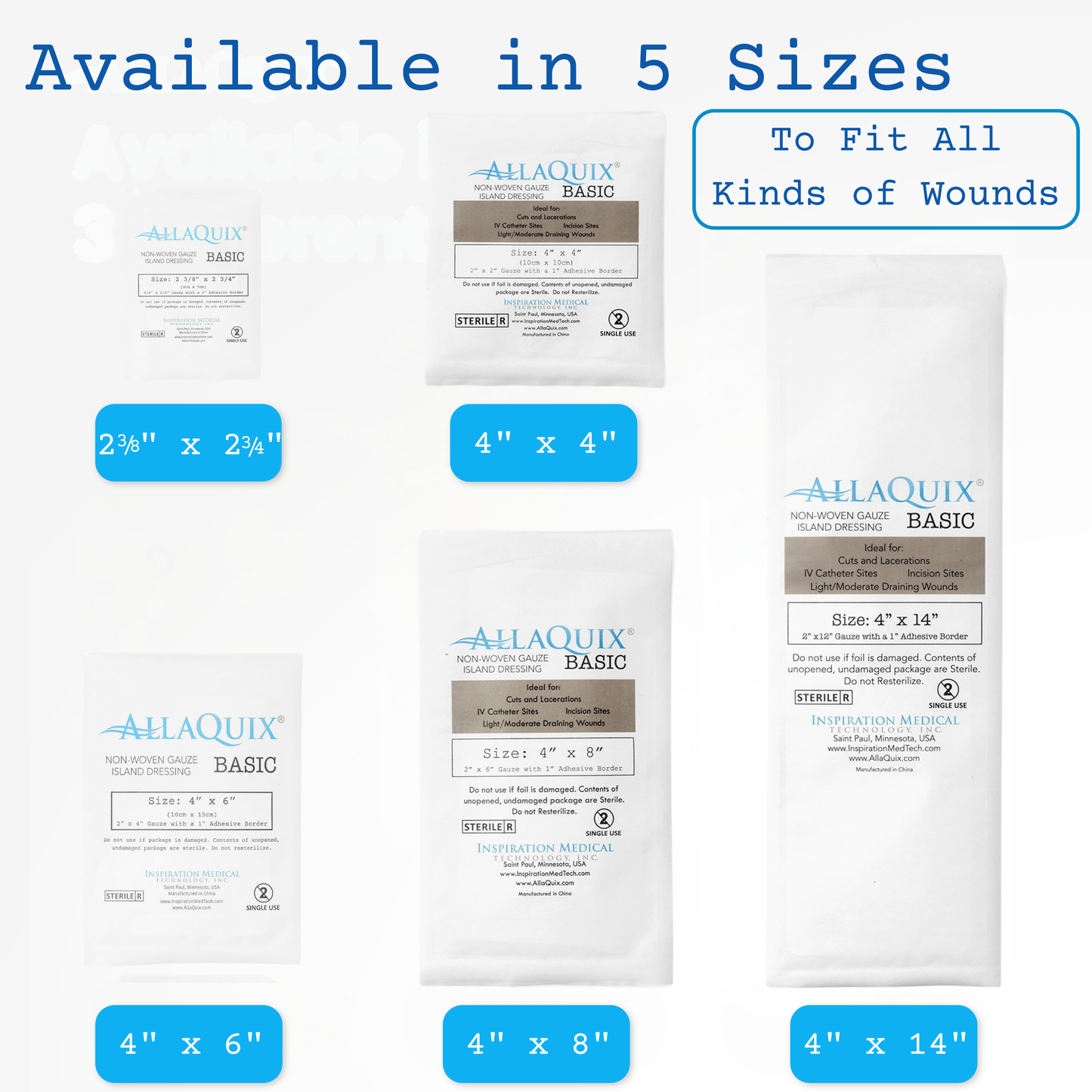 AllaQuix® Basic Non-Woven Adhesive Island Dressing (4"x6") – Sterile & Latex-Free