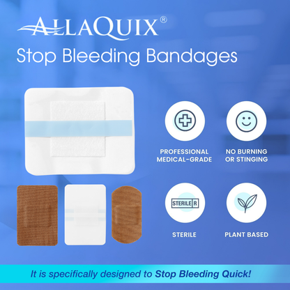 AllaQuix® Lite - Calcium Alginate Adhesive Bandages - 1"x1" Variety (Box of 30)