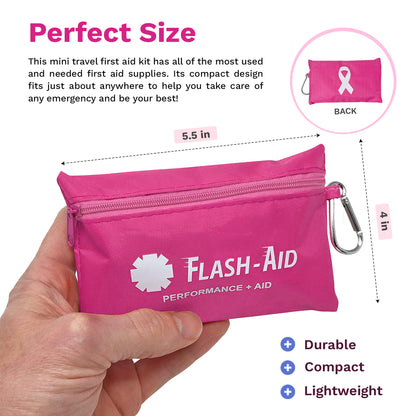 Pink First Aid Kit for Breast Cancer Charity Walks (2-Pack Mini First Aid Kit)