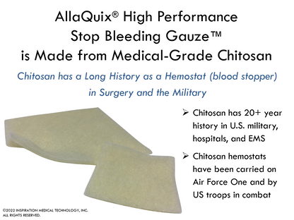 Hemorrhage Trauma Pack with Chest Seal + Combat Emergency Bandage + AllaQuix®
