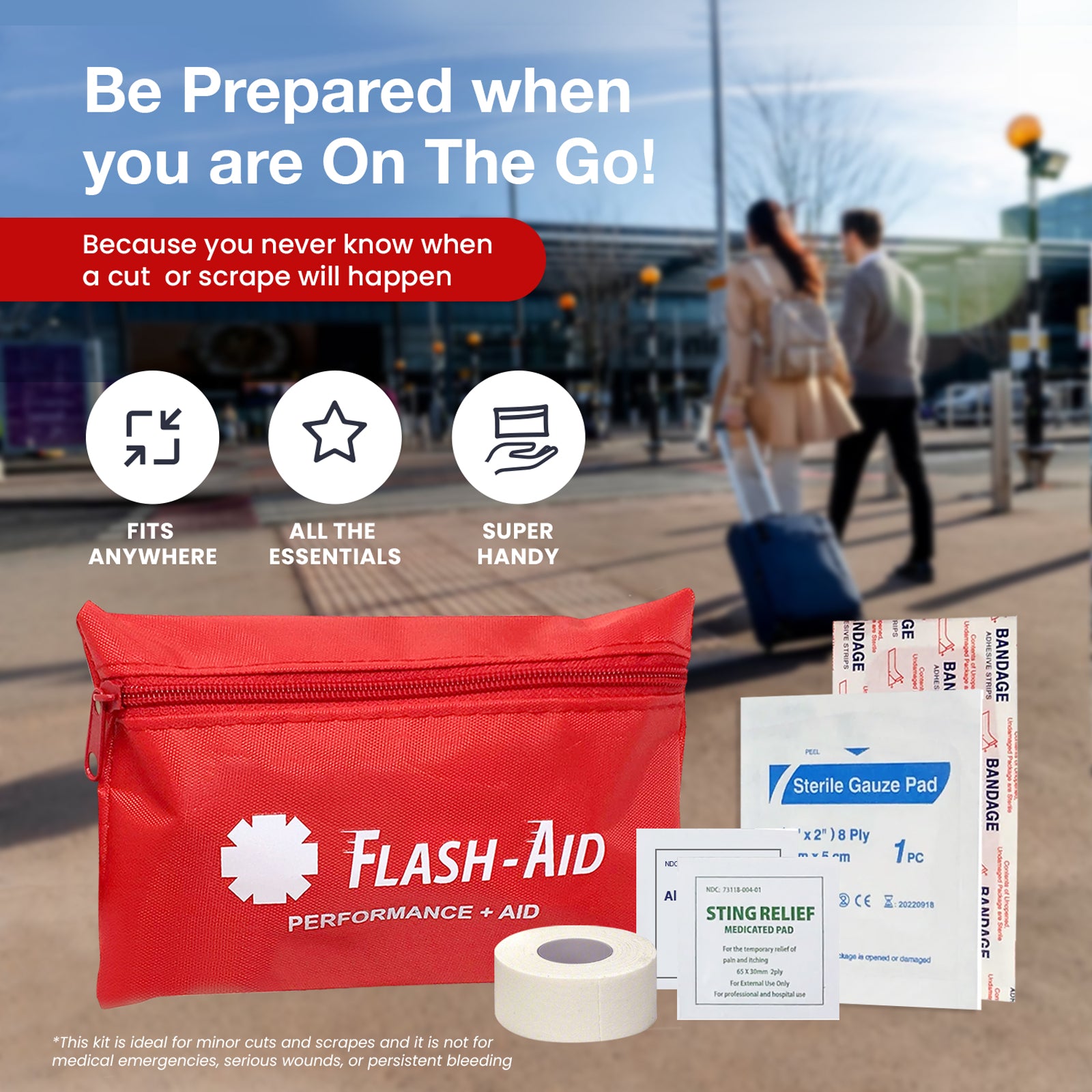 Amazon.com: KeepGoing Small Travel First Aid Kit Kids – 60 Pc. Mini First  Aid Kit for Purse, Diaper Bag, & Backpack with Latex-Free Bandages – 4 Oz.,  & 4.5 x 3.5 x